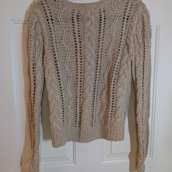 Vintage Liz Claiborne Cable Knit Tan Sweater - Picture 8 of 8